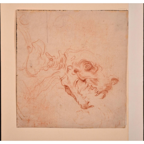 32 - 16th Century Italian School. The Skeletal Head of an Animal, Sanguine, Unframed, 4.5” x 4.15” (11.5 ... 