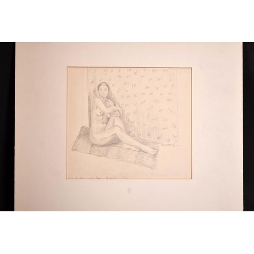 322 - B… Stein (19th Century) European. A Seated Female Nude, Pencil, Signed, Inscribed and Dated ’84, Mou... 