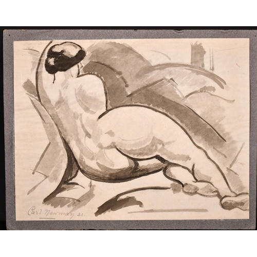 323 - Carl Neuman (20th Century) European. A Reclining Nude, Watercolour, Signed and Dated ’21 in Pencil, ... 