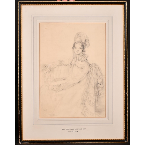 43 - Circle of Jean-Auguste-Dominique Ingres (1780-1867) French. “Mme Armande Destouches”, Pencil, Inscri... 