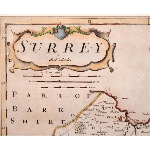 5 - After Robert Morden (c.1650-1703) British. “Surrey”, Map, 14” x 16.5” (35.5 x 42cm)