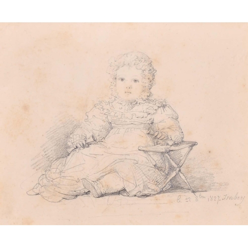 53 - Jean-Baptiste Isabey (1767-1855) French. Portrait of Eustachine-Jeanne d’Osmond (1827-1899), Pencil,... 