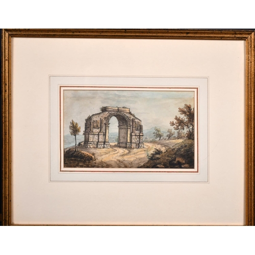 67 - 18th Century French School. ‘Ruins at Roman Monument at Mt Remy, Provence, 1782’, Watercolour, Inscr... 