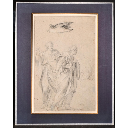 72 - 17th Century Italian School. A Study of Two Ladies with a sketch of a hand, Pencil, with Head Studie... 