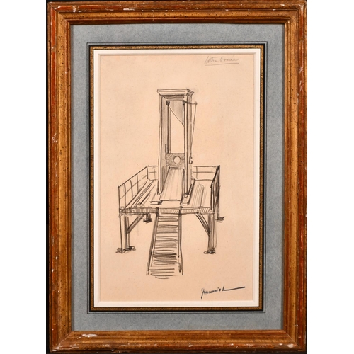 78 - Pierre Georges Jeanniot (1848-1934) Swiss. “La Guillotine”, Pencil, Signed with Atelier Stamp, and I... 