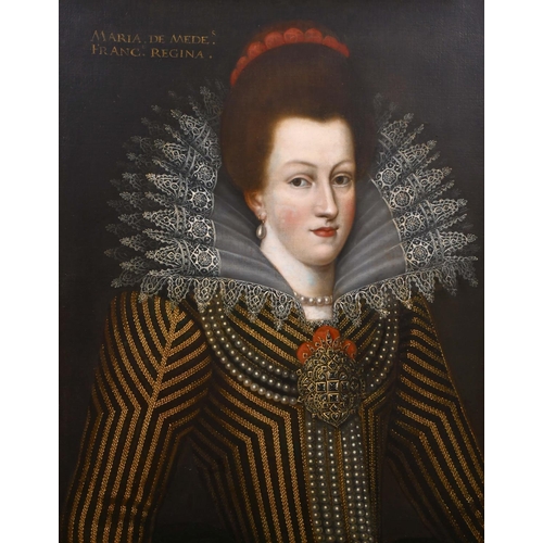 90 - After Charles Martin (1562-1646) French. A Half Length Portrait of “Maria de Medes France Regina” Ma... 