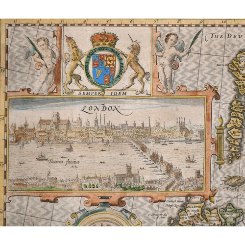 1 - John Speed (1552-1629) British. “The Kingdome of Great Britain”, Map, framed showing reverse, 15” x ... 