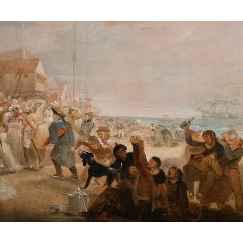 108 - Circle of Robert Smirke (1752-1845) British. A Packet Ship Returning Home to Deal Harbour (possibly)... 