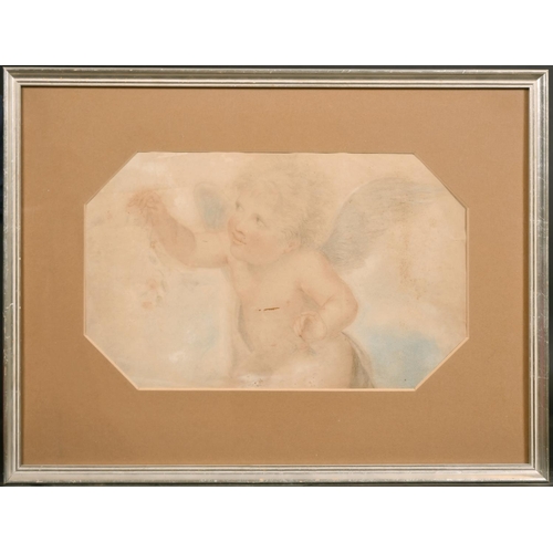 11 - 19th Century English School. A Cherub, Pastel, Octagonal, 8.75” x 14.5” (22 x 36.2cm)