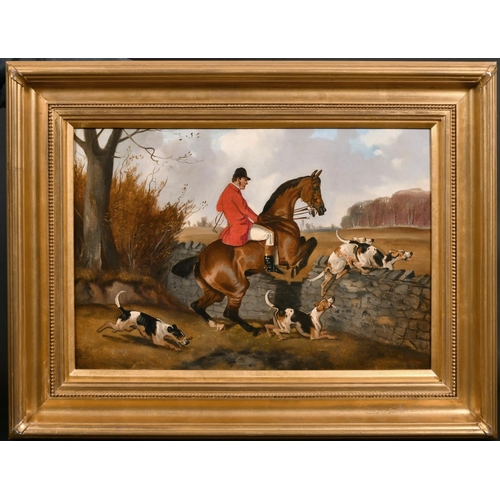 110 - John Alfred Wheeler (1821-1903) British. ‘Taking a Fence’, Oil on Canvas, Signed, 12” x 18” (30.5 x ... 