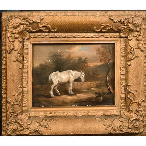 13 - Circle of James Ward (1769-1859) British. A Horse on a Bridge, Oil on Panel, 6.5” x 8.5” (16.5 x 21.... 