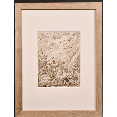 16 - Circle of Inigo Jones (1573-1652) British. The Baptism of Christ, Ink and Wash, 8.5” x 6.75” (21.6 x... 