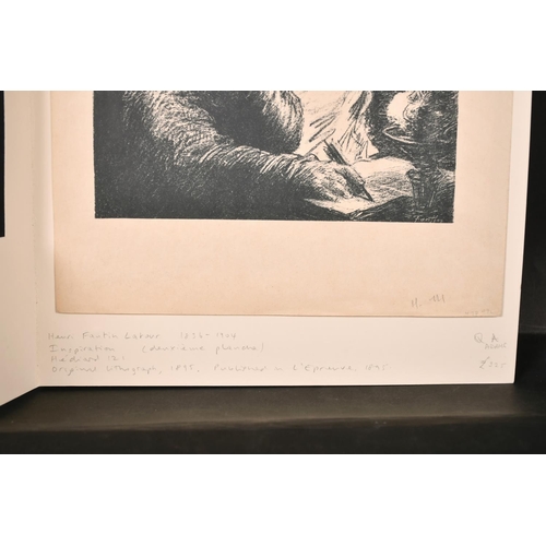 168 - Henri-Theodore Fantin-Latour (1836-1904) French. “L’Inspiration du Poete”, Lithograph, Mounted, Unfr... 