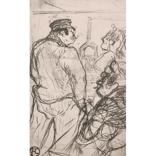 169 - After Henri de Toulouse-Lautrec (1864-1901) French. Sketch Study of Factory Figures, Print, 7.75” x ... 