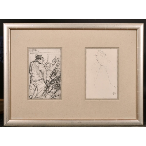 169 - After Henri de Toulouse-Lautrec (1864-1901) French. Sketch Study of Factory Figures, Print, 7.75” x ... 