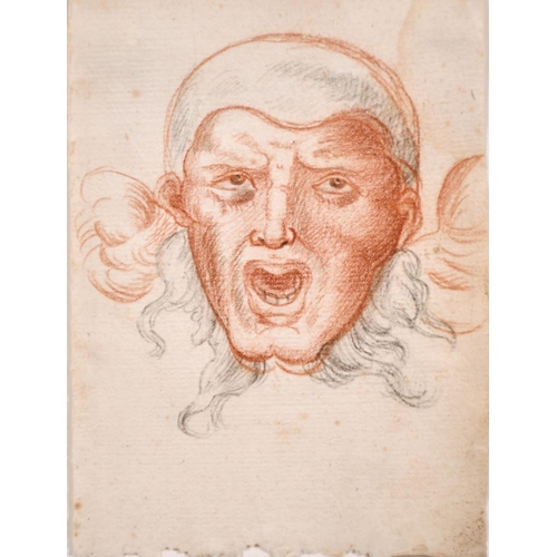 17 - 18th Century French School. Head of a Man, Red Chalk and Pencil, Numbered ‘32’, 5.5” x 4” (14 x 10.2... 