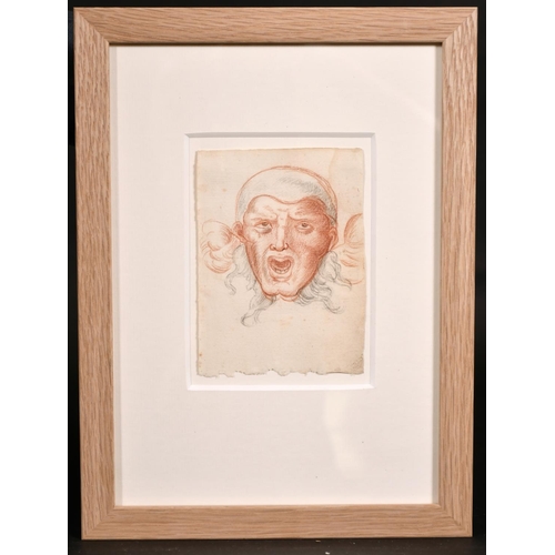 17 - 18th Century French School. Head of a Man, Red Chalk and Pencil, Numbered ‘32’, 5.5” x 4” (14 x 10.2... 