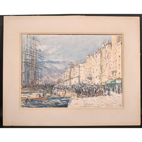 177 - Fernand Fortune Truffaut (1866-1955) French. “Vieux Port Marseille”, Watercolour, Signed and Inscrib... 