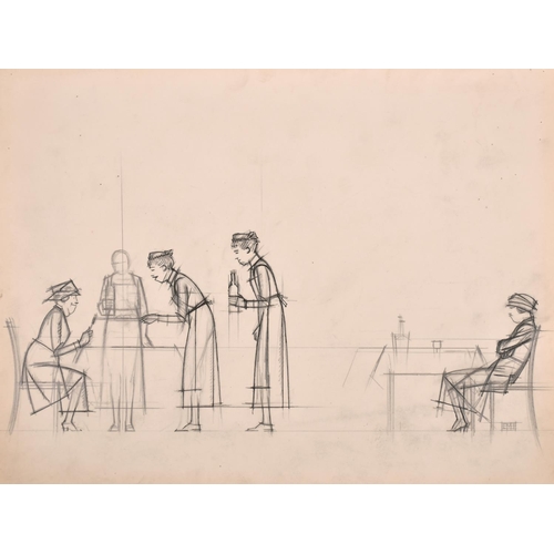 188 - Bernard Boutet de Monvel (1881-1949) French. ‘The Restaurant’, Pencil, Unframed, 9.5” x 12.5” (24.2 ... 