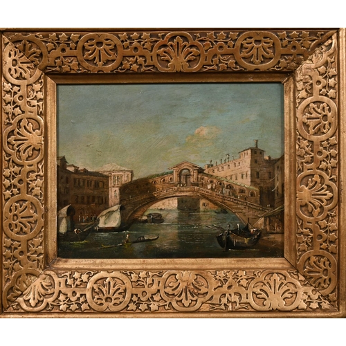 37 - 19th Century Italian School. The Rialto Bridge, Oil on Panel, 7” x 8.75” (17.5 x 22cm)