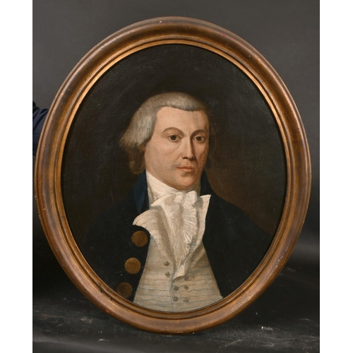 41 - Circle of Captain John Jones Spoilum (1770-1805) British. A Ship’s Captain, Oil on Canvas laid down,... 