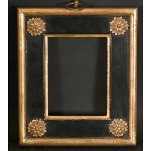 599 - 20th Century English School. A Gilt and Black Painted Frame, with gilt rosette corners, rebate 4.5” ... 