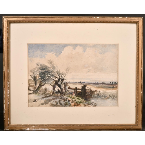 74 - Charles Branwhite (1817-1880) British. A River Landscape with a Lock Gate, Watercolour, Signed with ... 