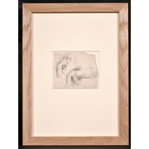 8 - 18th Century Italian School. Study of Hands, Pencil, 5.65” x 2.75” (16.8 x 7cm), and two others by t... 