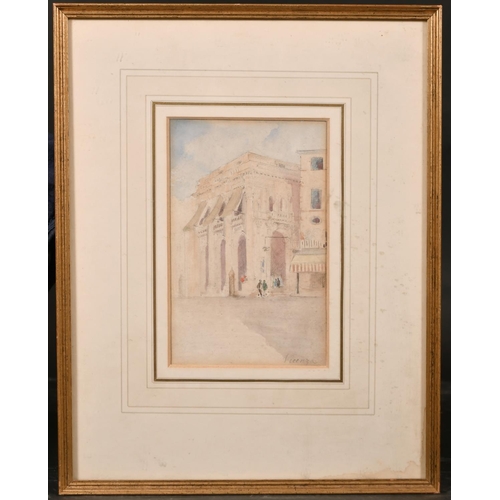 81 - James Holland (1799/1800-1870) British. “Vicenza” Piazza del Signori, Watercolour, Inscribed, and In... 