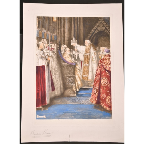 82 - John Byam Liston Shaw (1872-1919) British. “The Coronation of King Edward VII”, Overpainted Print, S... 