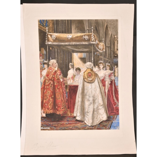 82 - John Byam Liston Shaw (1872-1919) British. “The Coronation of King Edward VII”, Overpainted Print, S... 