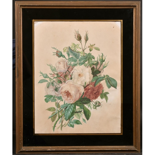 84 - Early 20th Century English School. Still Life of Roses, Watercolour, with ‘ESK’ Stamp, and Eglomise ... 