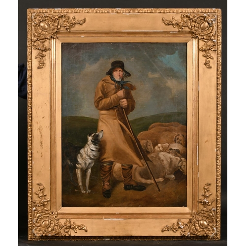 95 - After Thomas Barker of Bath (1769-1847) British. Shepherd and Flock with a Sheepdog, Oil on Canvas l... 