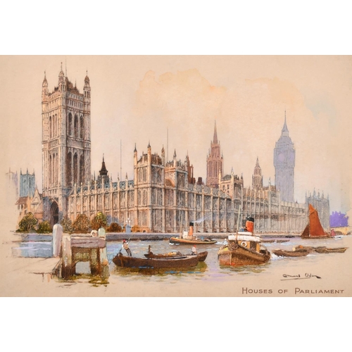 269 - Ernest Boyce Uden (1911-1986) British. “Houses of Parliament”, Watercolour, Signed and Inscribed, 9”... 