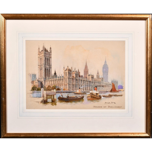 269 - Ernest Boyce Uden (1911-1986) British. “Houses of Parliament”, Watercolour, Signed and Inscribed, 9”... 