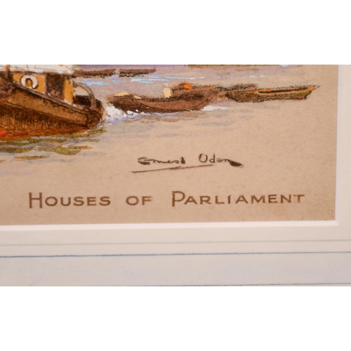 269 - Ernest Boyce Uden (1911-1986) British. “Houses of Parliament”, Watercolour, Signed and Inscribed, 9”... 