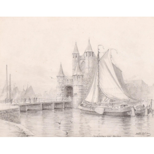 277 - Harold Wyllie (1880-1973) British. “The Amsterdam Gate, Haarlem”, Pencil, Signed, Inscribed and Date... 