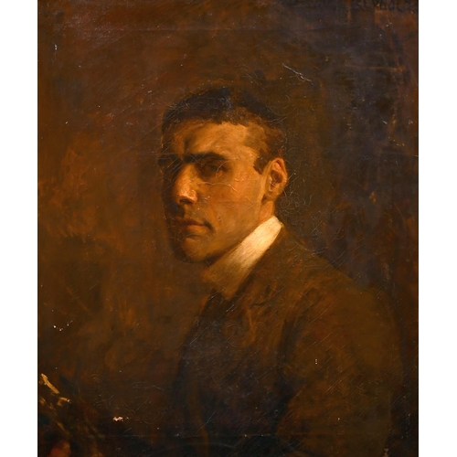 285 - Warwick Reynolds (1880-1926) British. Self Portrait of the Artist holding a Palette, Oil on Canvas, ... 