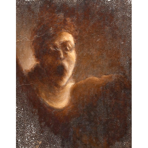 289 - Early 20th Century English School. A Screaming Figure, Oil on Board, 11” x 9” (28 x 22.8cm)