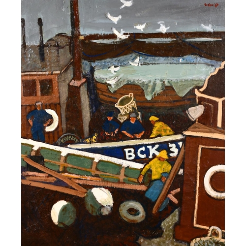 290 - Charles McCall (1907-1989) British. ‘The Buckie Trawlermen’ (Scotland), Oil on Canvas, Signed and Da... 