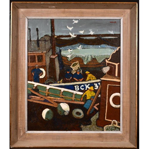 290 - Charles McCall (1907-1989) British. ‘The Buckie Trawlermen’ (Scotland), Oil on Canvas, Signed and Da... 