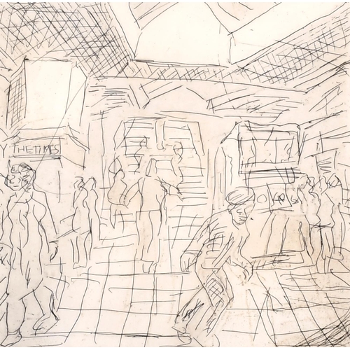 299 - Leon Kossoff (1926-2019) British. “The Booking Hall”, Etching, Signed, Inscribed, Dated ’82 and Numb... 