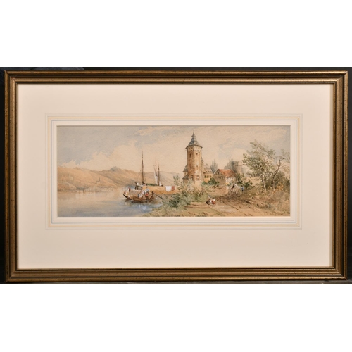 101 - Emma Sophia Oliver (1819-1885) British. “On the Rhine”, Watercolour, Signed, and Inscribed on a labe... 