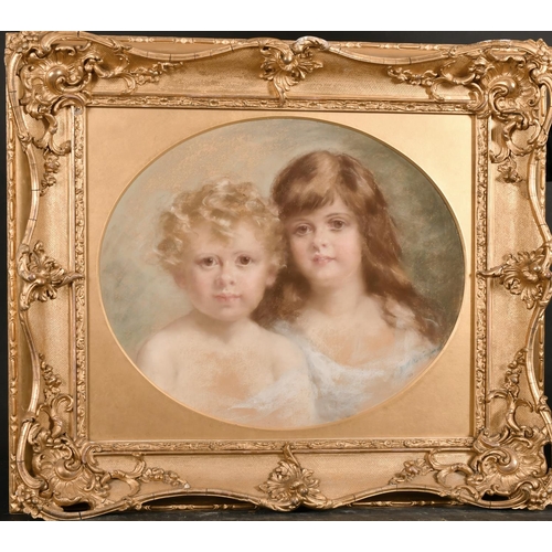 104 - M. W.  Rutherford (19th Century) British. Study of Two Children, Pastel, Indistinctly Signed, in a F... 