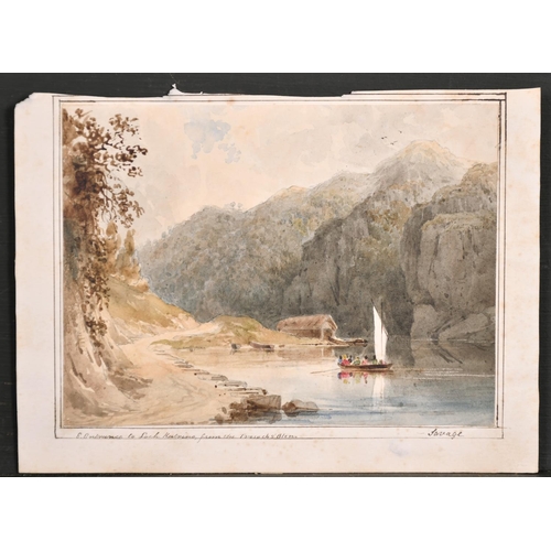 108 - 19th Century English School. “E. Entrance to Loch Katrine from the Trosacks’ Glen”, Watercolour, Sig... 