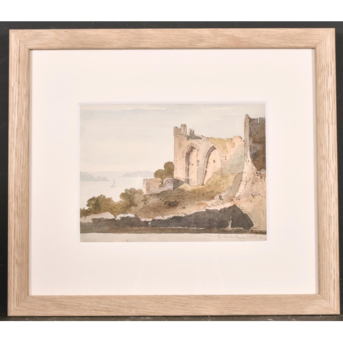 129 - Emma Gertrude Barry (19th Century) British. Ruins in a Coastal Landscape, Watercolour, Signed and Da... 