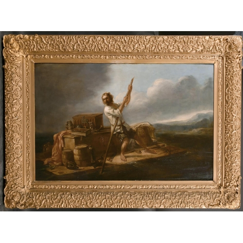 145 - 19th Century English School.  Robinson Crusoe, Oil on Panel, 24” x 36” (61 x 91.5cm)