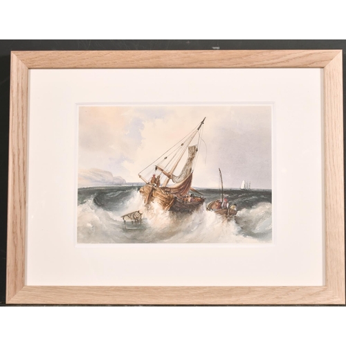 152 - After William Callow (1812-1908) British. Shipping in Rough Seas, Watercolour, 7.25” x 10” (18.3 x 2... 