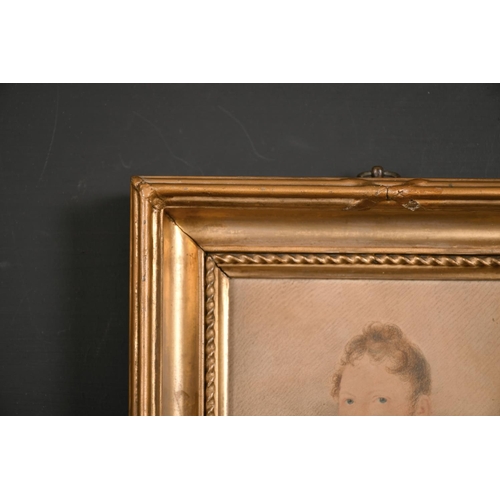 18 - 19th Century English School. Bust Portrait of a Man, Watercolour and Pencil, in a gilt hollow Frame,... 