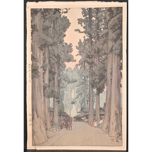 188 - Hiroshi Yoshida (1876-1950) Japanese. “Criptomeria Avenue”, Woodcut, Signed and Inscribed in Pencil,... 